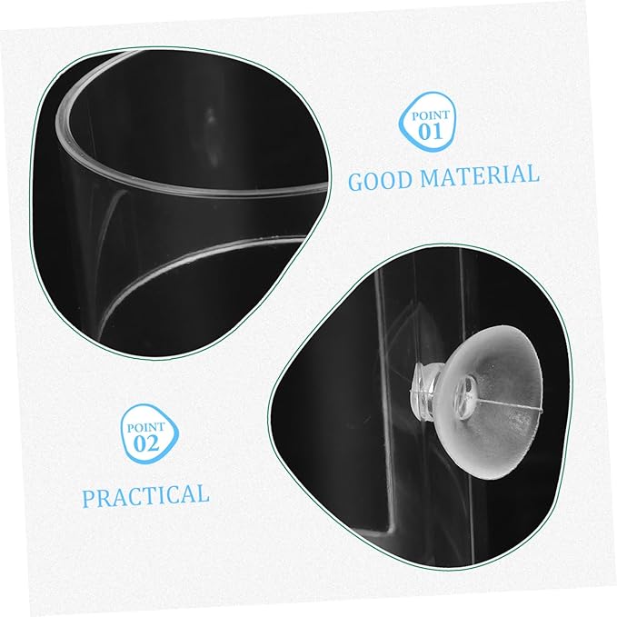 Mikikit Aquarium Acrylic Fish Feeder Cup Multi-Purpose Shrimp and Fish Feeding Dish Automatic Feeding Tool for Tanks Clear Bowl for Aquatic Creatures
