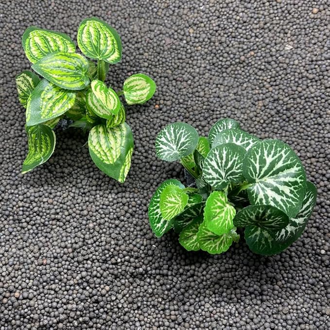 Aquarium Plants Betta Fish Tank Decorations 4inch/2pcs Soft Silk Artificial Plant Goldfish Waterscape Fish Hides Snake Tank/Reptiles Plants(A-2pcs Set/Green)