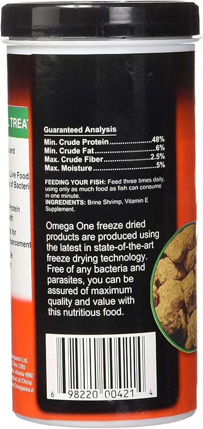 Omega One Freeze Dried Brine Shrimp 1.28 Oz (3 Pack)