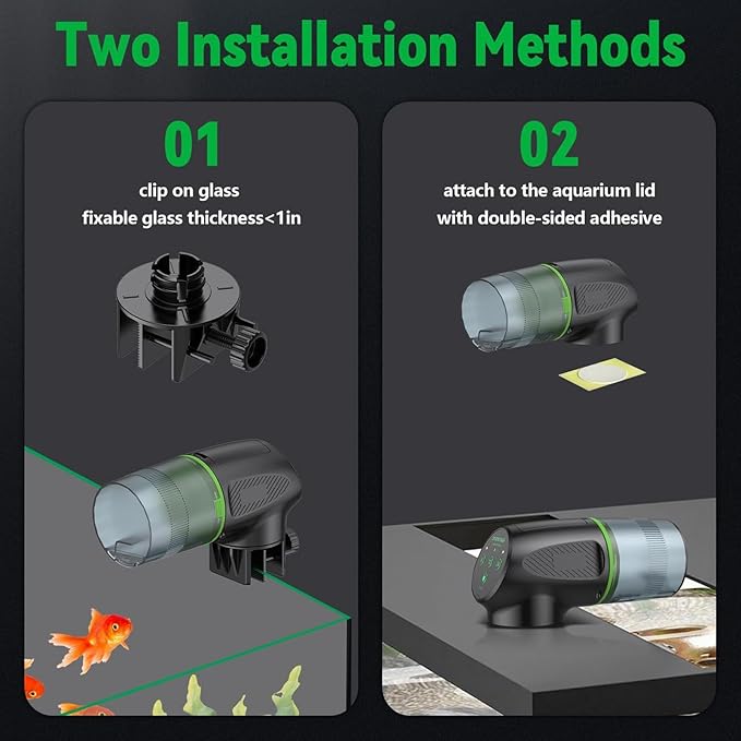 Automatic Fish Feeder for Aquarium - 200ml 360 Degree Rotation, Food Dispenser with Timer, Digital Smart Feeder | Programmable Holiday Feeding for