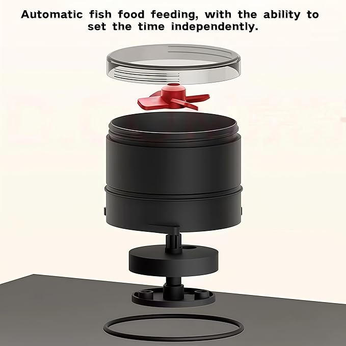 Fish Tank 4-Gallon Aquarium Set, Equipped with an Automatic Feeder, 8 Color Lighting Modes, an Automatic Three-in-one Silent Oxygen Pump, and a Temperature Display.