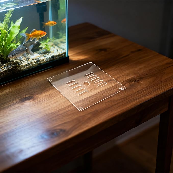 2pcs Aquarium Anti Jumping Lid - 5.91"/15cm Acrylic Square Cover with Hole to Prevent Fish Reptiles Shrimp Turtles from Out of The Tank