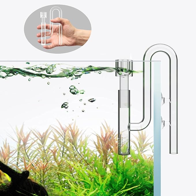 FZONE Aquairum Mini Glass Skimmer Lily Pipe for Mini and Nano Tank
