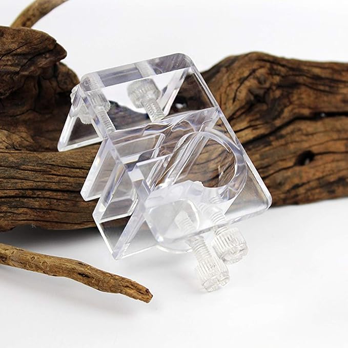Quluxe 2 Pcs Acrylic Aquarium Soft Tube Fixture Holder Hose Clamps Fixing Clip for Holding Doing Pump Soft Hose