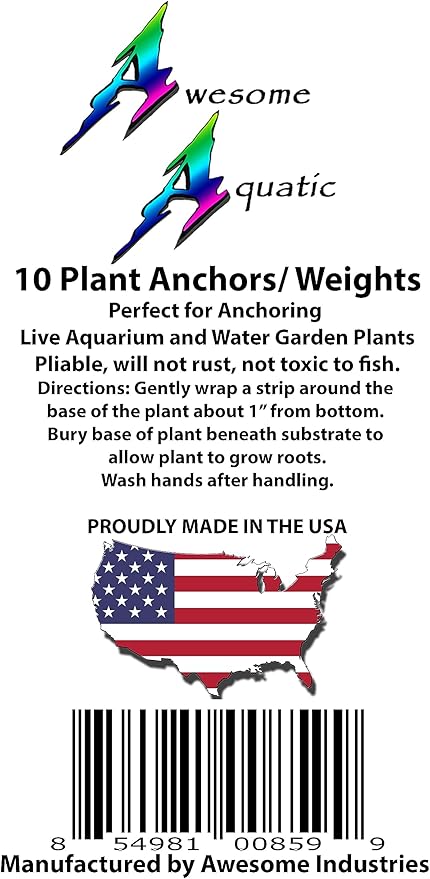 Awesome Aquatic Plant Anchors/Weights Strips Lead Ribbon Live Plants Weight Anchor Aquarium (10 Pack Strips)