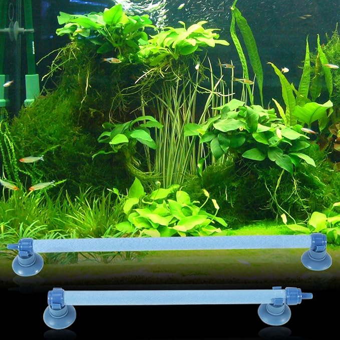 ZJchao Fish Bubbler, Double Tubes Easy to Install Fish Aquarium Bubble Aeration Tube Oxygen Pump Diffuser Accessory(#1)