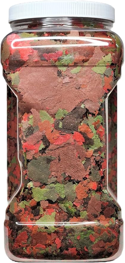 Cichlid Growth Flakes, Ultra 8-Type Premium Flake Mix for Discus, Cichlids, All Tropicals. Aquatic Foods Premiun Flakes - 2oz Small Jar