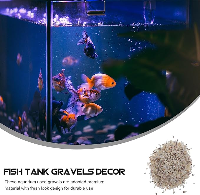 Aquarium Gravel Fish Tank Rocks Natural Polished 1kg Black and White Mini Gravel for Freshwater Plants and Decorative Aquarium Sand