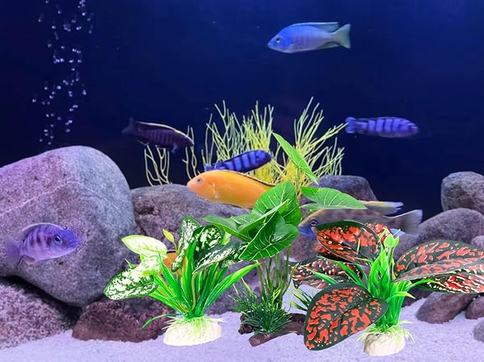 Reptile Artificial Plants 3PCS Terrarium Plants Aquarium Plants Decorations for Amphibian Habitat Decor