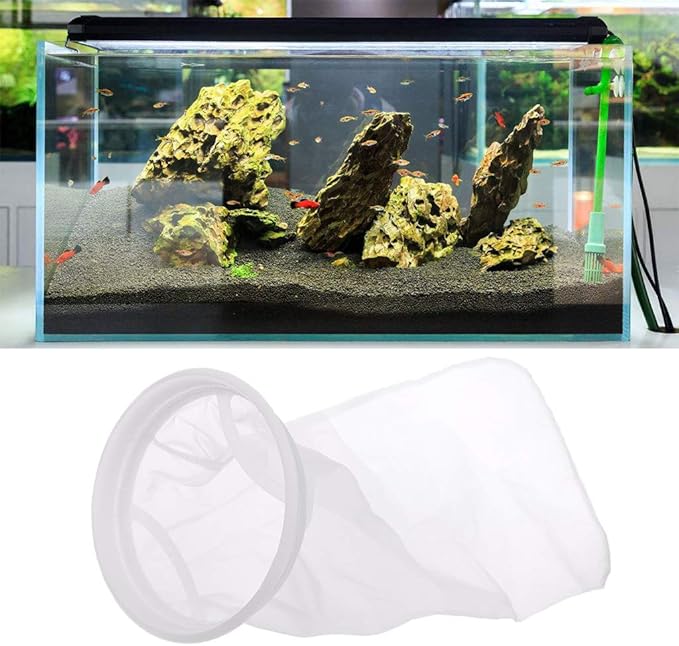 Filter Socks for Extra Fine Mesh 7 Inch by 17 Inch Long Premium Aquarium Nylon Filter Bags with Rings
