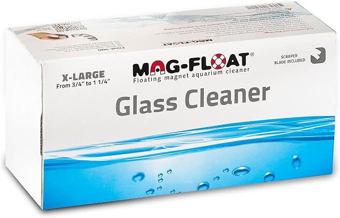 Mag-Float Extra Large Glass Floating Algae Scraper 500 w/Scraper Blade Attachement | Magfloat Magnetic Fish Tank Cleaner | Magnet Scrubber Brush Cleaning Tool for Aquarium