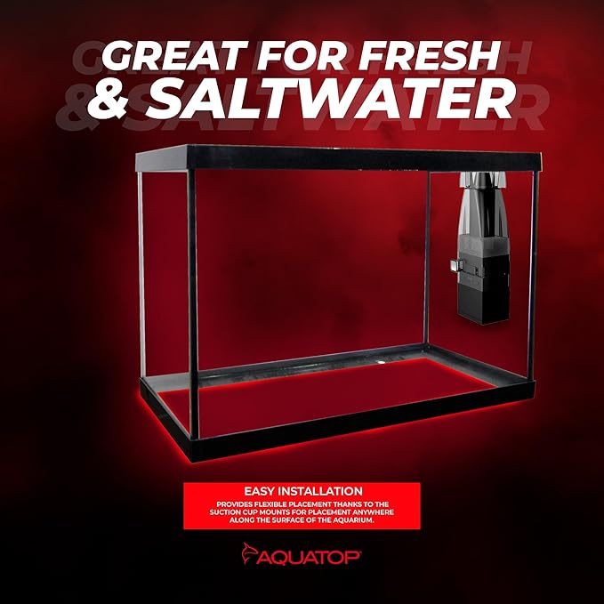 Aquatop Aquarium Surface Skimmer – 65 GPH Flow Rate – Efficient Waste Removal – Ideal for Tanks Up to 100 Gallons – Ideal for Freshwater & Saltwater Compatible