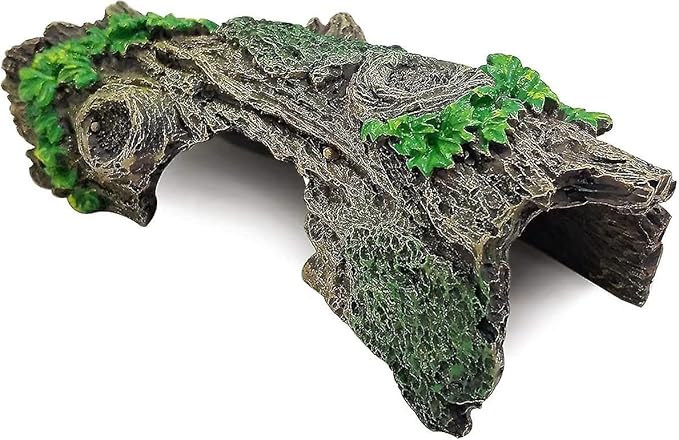 YZHZOM Resin Aquarium Wood Small Reptile Hide Aquarium cave Betta Log Aquarium Ornament pleco cave Snake Hideout (Tree bark)