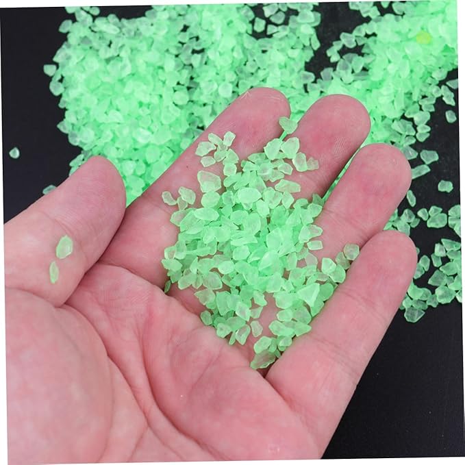 Holibanna 2pcs Glass Decorative Sand for Fish Tanks and Landscapes Green Glass Crystals for Aquariums and Floral Arrangements