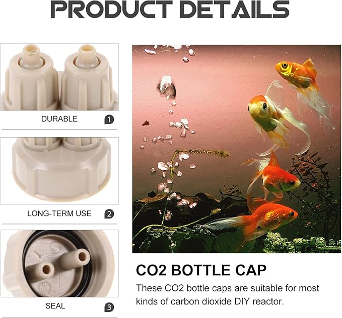 4pcs DIY Reactor Water Bottle Accessories DIY Kits Air Diffuser DIY Reactor Bottle Cap Aquarium System Cap Bottle Aquarium Bottle for Live Plant Air Bottle Cap DIY Tool