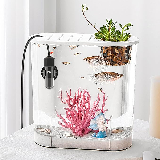 Small Aquarium Heater,Submersible Adjustable Mini Fish Tank Heater 10W,Betta Heater with External Temperature Controller,LED Temperature Display, Used for 1-2 Gallon