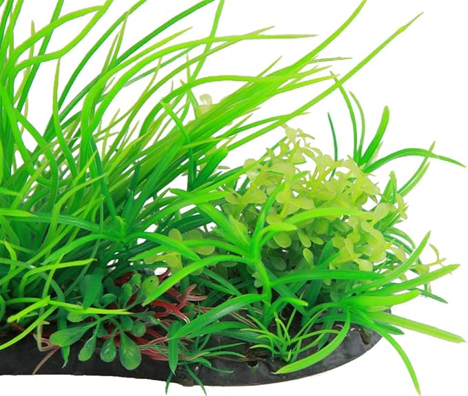 CNZ Aquarium Aquascape Artificial Plastic Plant, 10.5-inch x 8-inch, Green