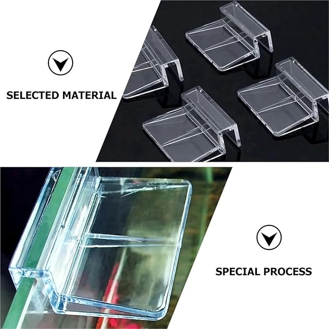 Aquarium lid Clips 15Pcs Acrylic Aquarium Support Brackets for Glass Covers High Transparency Fish Tank Cover Holder Universal Fit