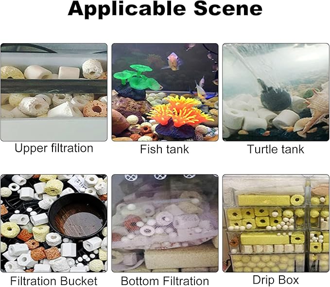 Bio Media for Aquarium Filter 2.2 Ib Bio Balls for Aquarium Filter Media 12 In 1 Ceramic Rings Filter Accessories for Fish Tank and Pond Decorations, Ceramic Rings Filter With Mesh Bag (1 Kg)