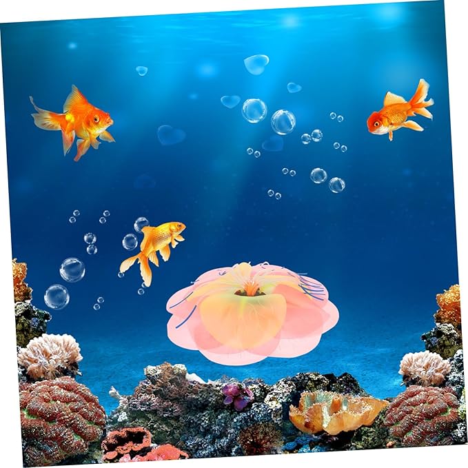 MERRYHAPY Artificial Silicone Coral Decoration for Fish Tank Glowing Water Grass Ornament Aquarium Accessory for Natural Aquatic Landscapes