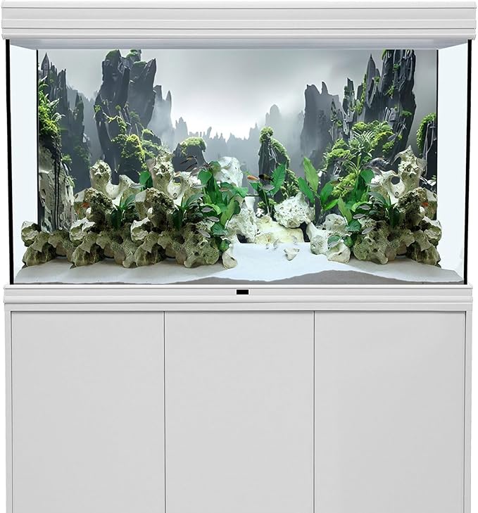 AWERT 48x20 inches Stone Aquarium Background Rock Fish Tank Background Rocky Terrarium Background Polyester Background