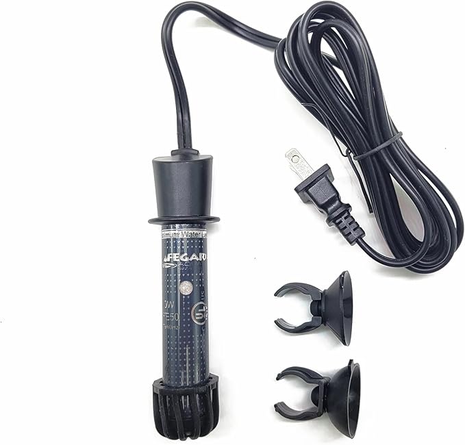 Lifegard Aquatics Adjustable Quartz Glass Aquarium Heater – UL Listed, Bi-Metal Electronic Construction – Includes Suction Cup Mounting Brackets, Thermal Protection – 200 Watt