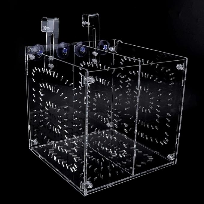 Zerodis Fish Isolation Breeding Box Acrylic Incubator Floating Aquarium Hatchery Breeding and Parenting Box for Fish Aquarium(20MC *20CM*20CM)