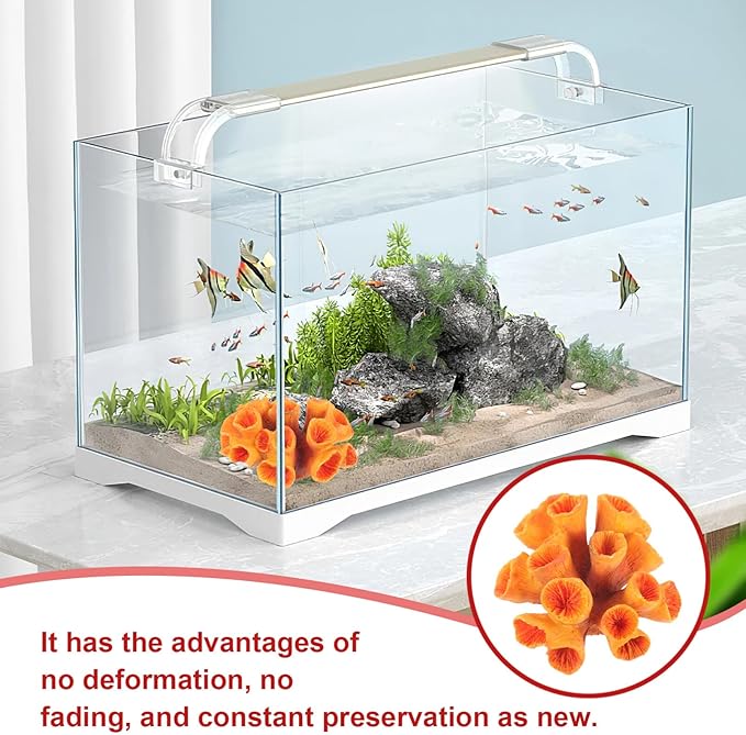 Ipetboom Aquarium Coral Reef Ornament Resin Fish Tank Plants Aquarium Plant Fish Habitat Landscape Underwater Sea Plants Model for Betta Fish Tank Aquarium Landscape