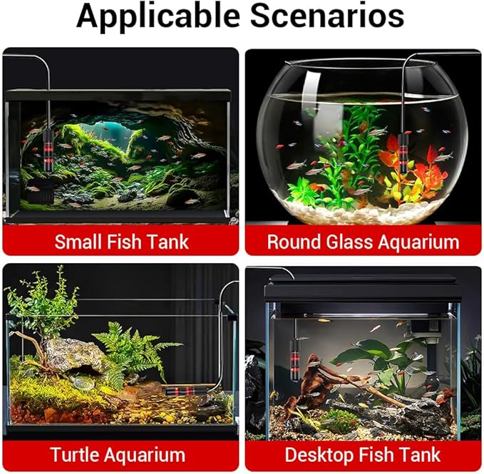 DONGKER Small Aquarium Heater,5W/10W/15W Mini Fish Tank Heater Constant Temperature 78℉(26℃) with Overheating Protection for 1-2 Gal Tanks