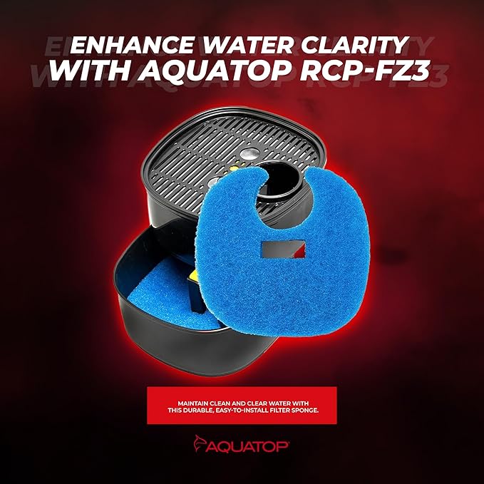 Aquatop RCP-FZ3 Coarse Blue Filter Sponge – Fits FZ3 Canister Filters – Enhanced Filtration – Traps Large Dirt – Easy to Install