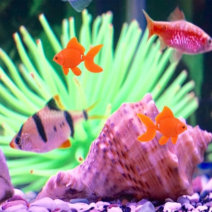 5Pcs Orange Aquarium Fish Bowl Tank Artificial Floating Plastic Decor Goldfish Ornament Fish Tank Decoration Aquarium Décor Thematic Ornaments