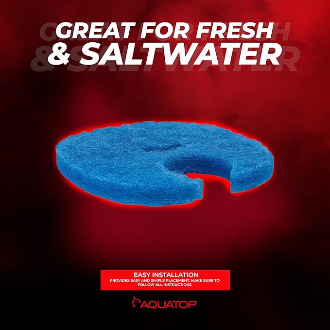 AquaTop Coarse Blue Filter Sponge with Bag & Header - Fits FZ13 Canister Filter - Traps Large Dirt for Cleaner Water – Ideal for Fresh & Saltwater
