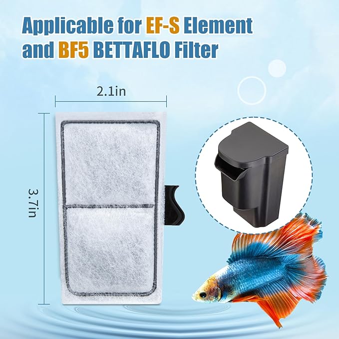 8 Pack Filter Cartridges for Filter, Replacement Filter Cartridges for Top Fin EF-S Element and BF5 BETTAFLO
