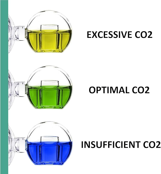 Glass CO2 Drop Checker – CO2 Monitor Kit for Aquarium Planted Tank CO2 System (Drop Checker with Solution)