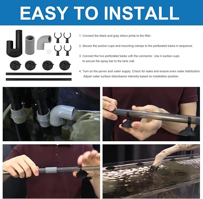 Aquarium Spray Bar Kit AHGA234 - Compatible with Hagen Fluval 06 & 07 Series Canister Filters, Optimize Water Flow, Aquarium Water Inlet Outlet Tube Kit for Freshwater/Saltwater Aquariums