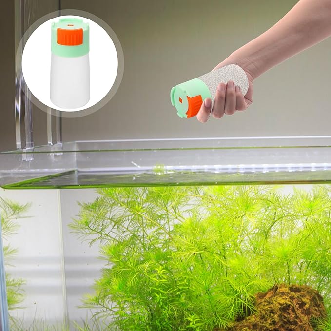 Yardwe Metering Fish Feeding Bottle Fish Food Storage Container Moisture-Proof Aquarium Feeder Green Non-Automatic Precise Feeding Tool for Aquatic Pets