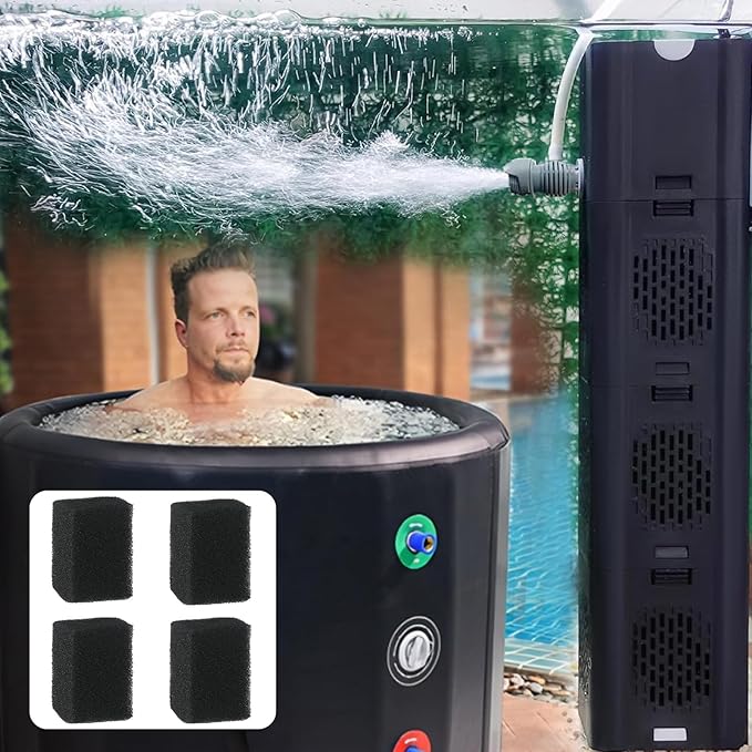 COOSPIDER Aquarium Filter 400GPH for Large 40-150 Gallon Fish Tank & Cold Plunge Hot Tub, Small Koi Pond Filter, Clear Wavemaker Oxygen Supply for Saltwater Freshwater (Black)