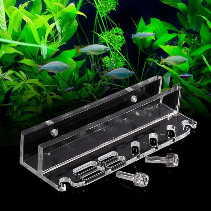 Fdit Acrylic Aquarium Fish Water Plant Scissor Scraper Spatula Maintenance Holder Storage Rack for Home Accessories