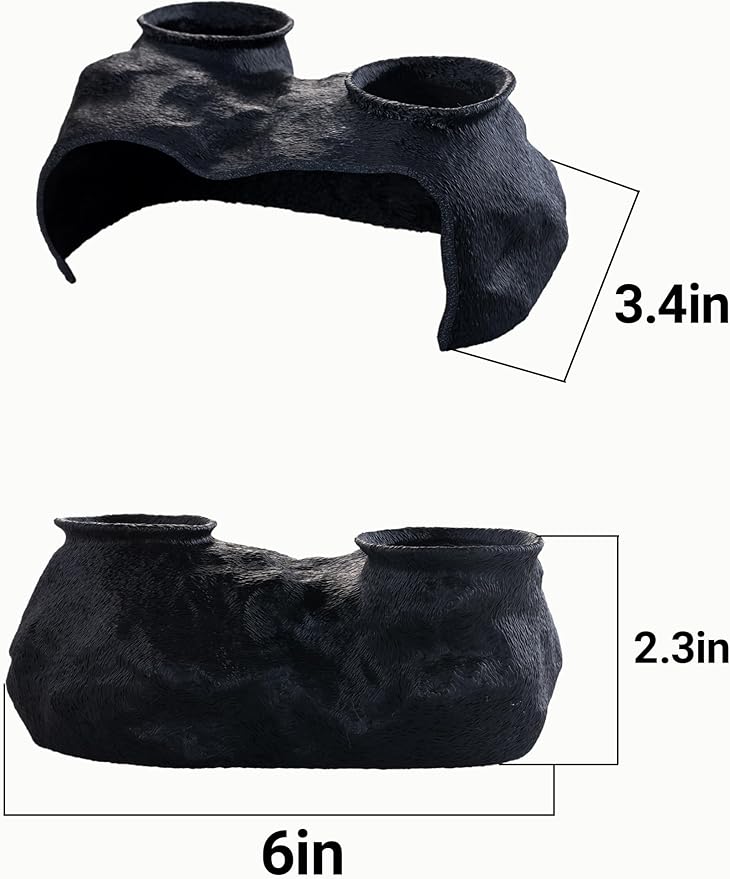 Dual-Entrance Rock-Texture Cave – Fish Tank Decor & Aquarium Cave with 2 Tunnels, Pleco Cave 6×3.4×2.3in