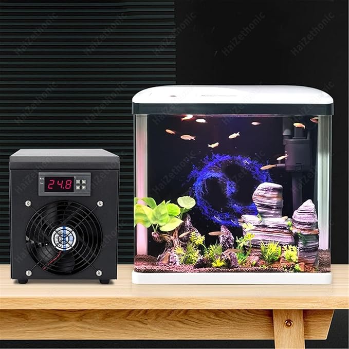 Aquarium Chiller,Fish Tank Cooling Fan,with Low Noise Compressor,for Hydroponics System,Air-Cooled Refrigeration for Aquatic Plant Cultivation 60L