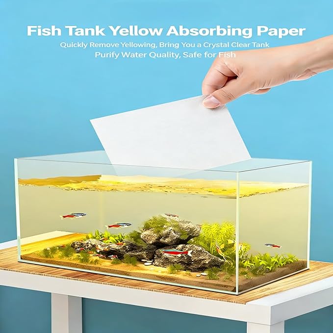 Aquarium Filter Sheets 200 Count, Dual-Action Water Polishing Pads for Crystal Clear Water, Universal Fit All Filters, Disposable Filter Media for Freshwater Saltwater Fish Tanks, Shrimp & Live Plants