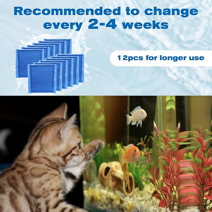 Hedday 12 Pack Aquarium Filter Cartridges for Aqua-Tech 30-60/20-40 Gallon Fish Tank Power Filter Replacement, EZ-Change #3 Fish Filter Cartridge