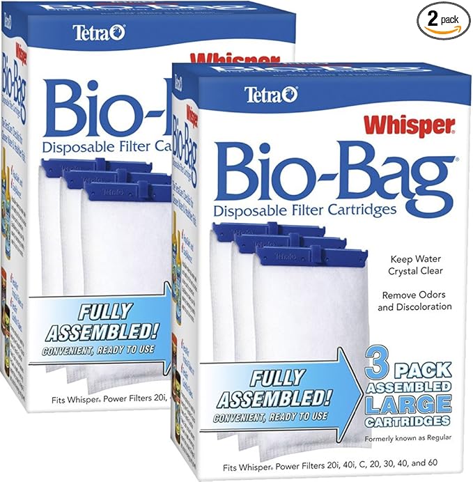 Tetra Whisper ATS26170 Assembled BioBag Filter Cartridges, Large 6 Count