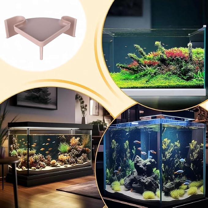 Aquarium Cave Hideout with Viewing Window β Corner Fish Tank Tunnel for Pleco, Cory Catfish, Kuhli Loach, Shrimp, Betta β 2-Hole Plastic Bottom Dweller Shelter β Fish Hiding Spot Decor (5"x5"x2")