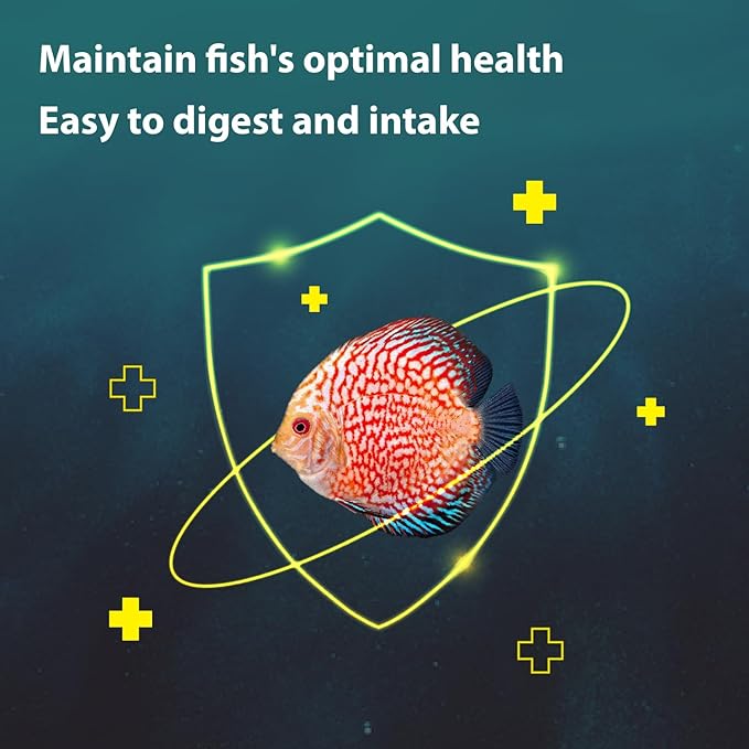 Discus Fish Bits Food (1.5 Oz), Balanced Diet, Support Health, Floating Fish Food, Discus Fish Food, Bits for Discus, Discus & Tropical Fish