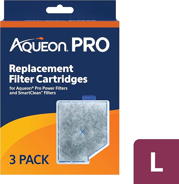 Aqueon PRO Replacement Filter Cartridges, NoDrip Design, for Freshwater and Saltwater Aquariums, Large, 3 Pack