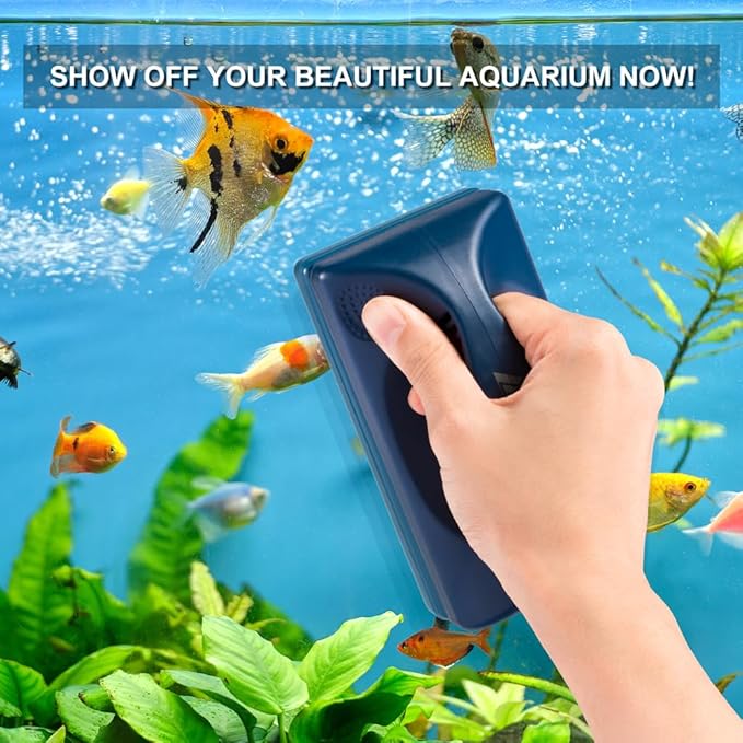 DaToo Aquarium Mini Magnetic Scrubber Scraper Small Fish Tank Cleaner Nano Glass Aquarium Cleaning Tools with Super Strong Magnet (Max)