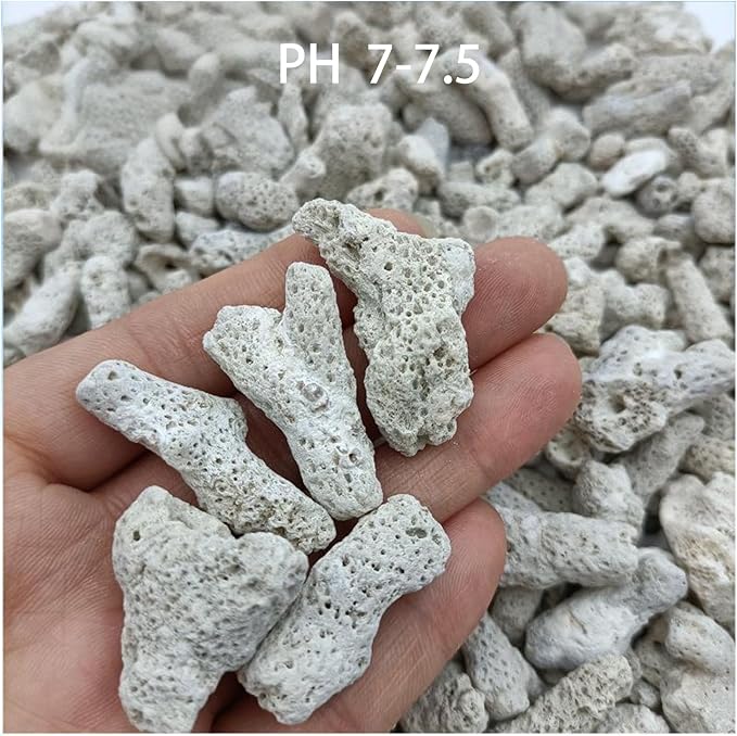 Fish Tank Coral Filter Fish Tank Filter Crushed Coral for Freshwater Aquarium Bio Ceramic Filter Media Fish Tank Filtration Material Pond Filter Media Reusable Aquarium Filter