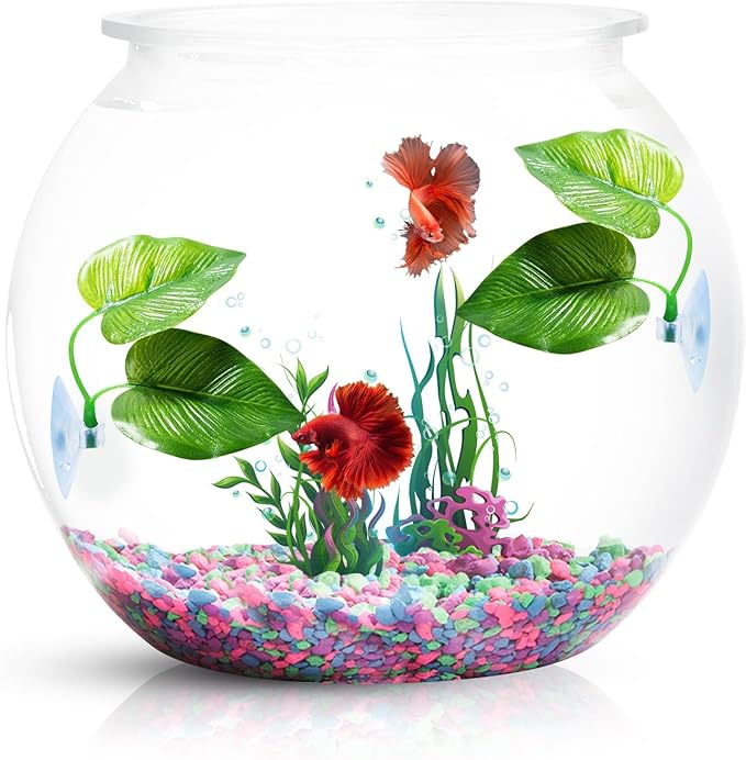 CousDUoBe 2 Pack Betta Fish Leaf Pad,2 Pack Betta Fish Acrylic Tube Tunnel