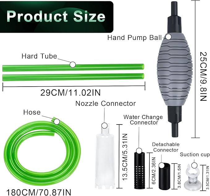 boxtech Fish Tank Water Change, Vacuum Siphon Water Changer Pump Sand Cleaner for Aquarium Water Filter